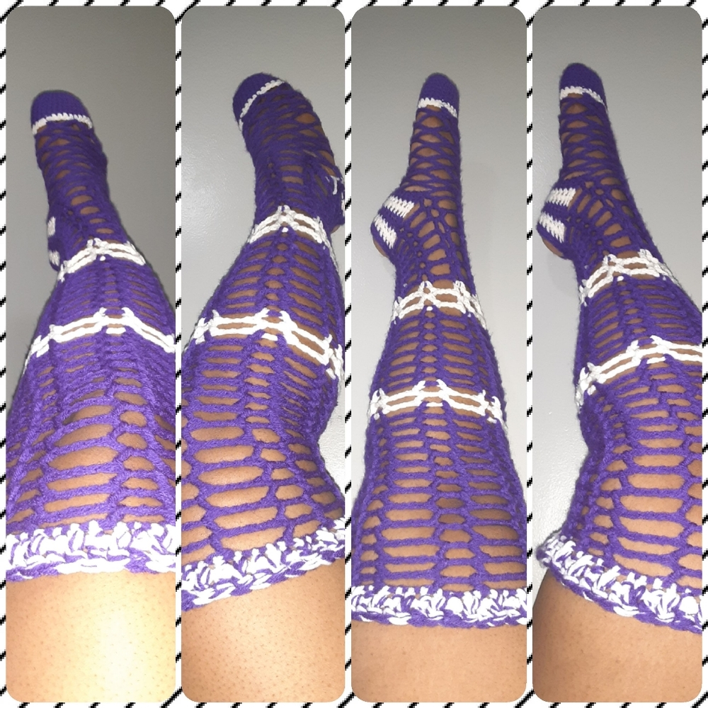 Crochet Lace Thigh High Socks